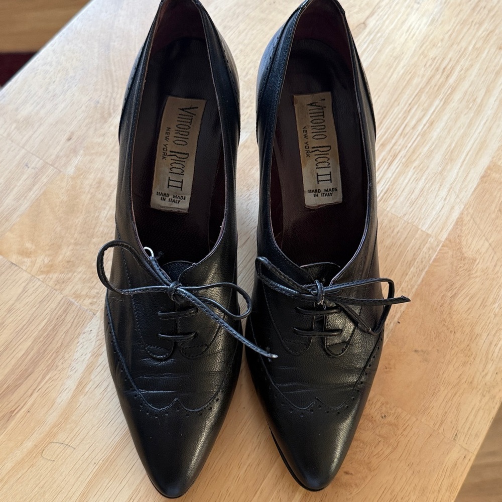 Vittorio Black Leather Athletic Shoes